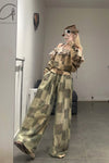 Mutedance 23 Spring/Summer Plaid Print Casual Pants MD-MD23SS51-HUARAN Flower Dye